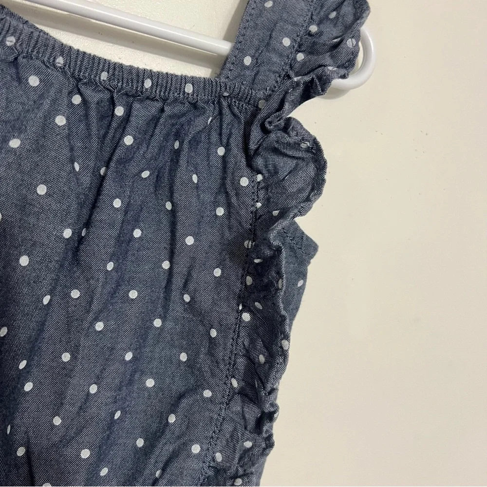 Child of Mine made by Carters polka dot romper with ruffle detail girls size 4 T
